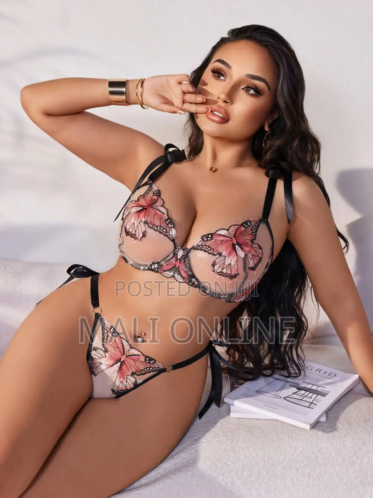 Sexy Plus Size Lace Lingerie Set For Women Floral Embroidery Set