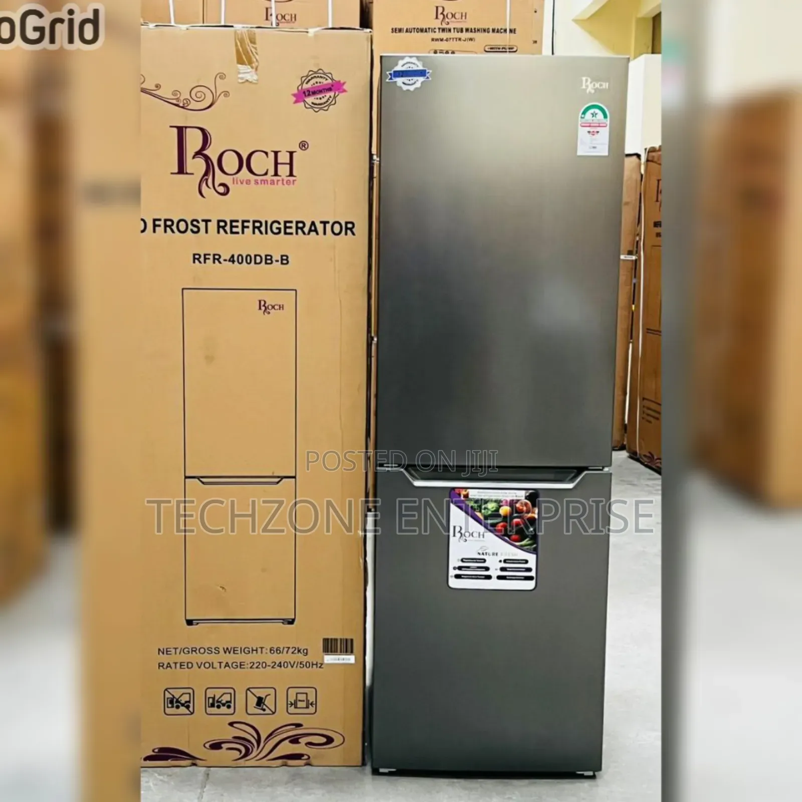 Roch Bottom Freezer Fridge 330l RFR-400db-B
Total No Frost 