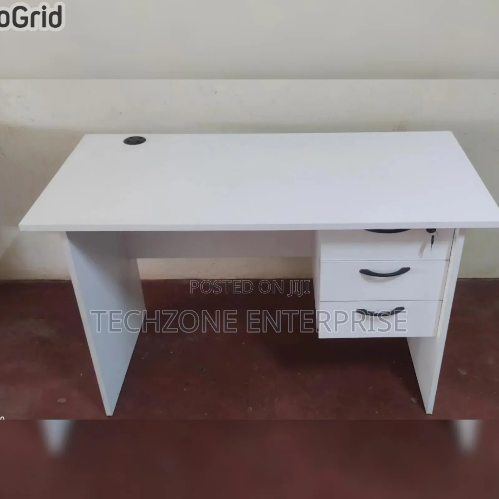 Executive White Wooden Office Desk 