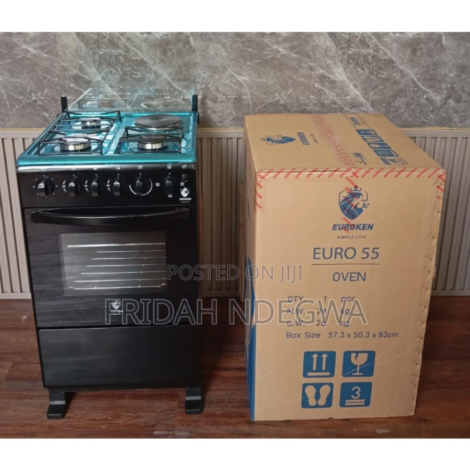 50×55 Euroken 3+1 Standing Cooker With Electric Oven Cooker