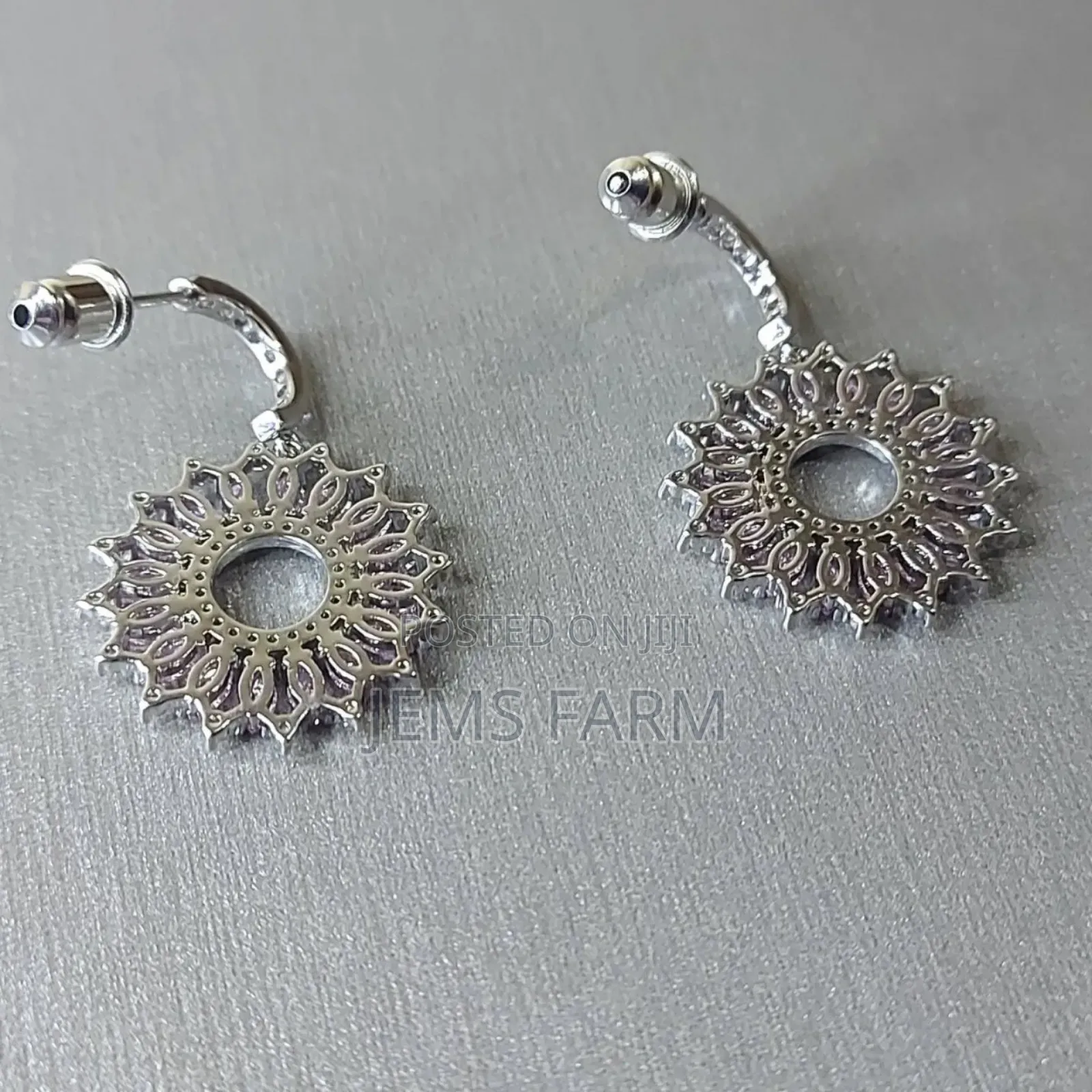 Rose Gold Plated Curbic Zircon Round Hoop Earrings