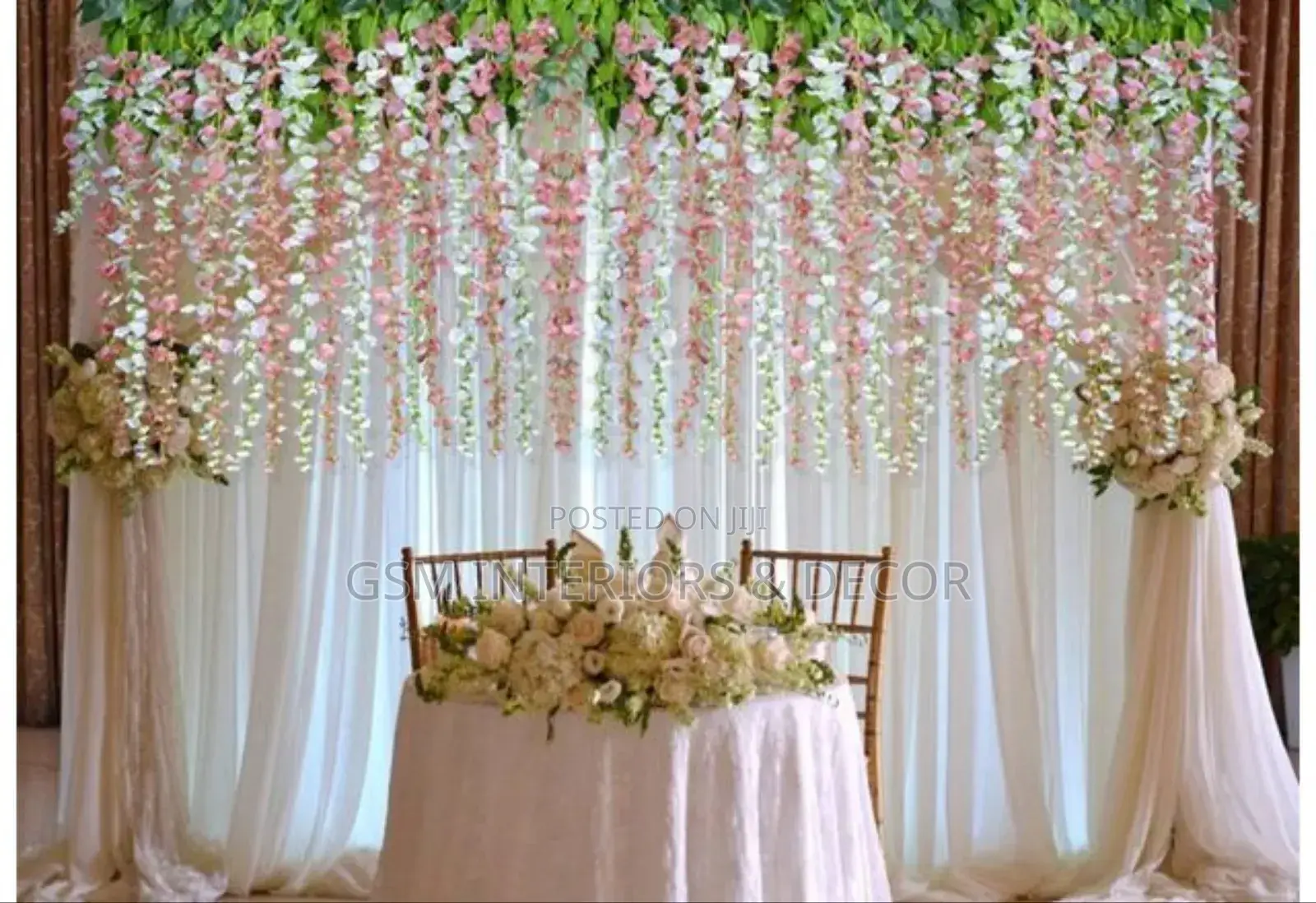 Artificial Hanging Flowers Wisteria Pink
