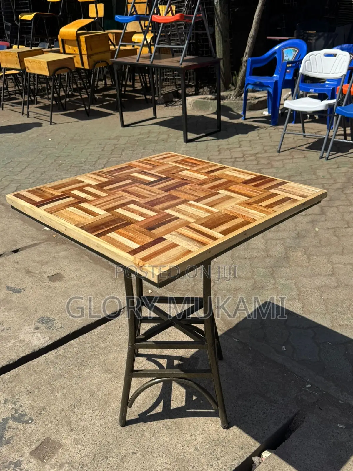 Wooden Square Restaurant And Bar Table