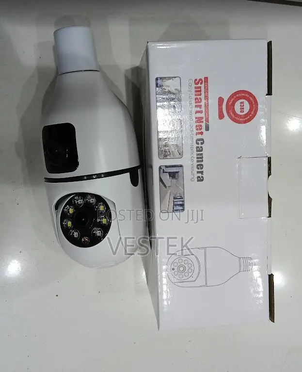Dual Lens V380 Bulb PTZ Camera Dual Rotating Bulb Camera 360 Degrees