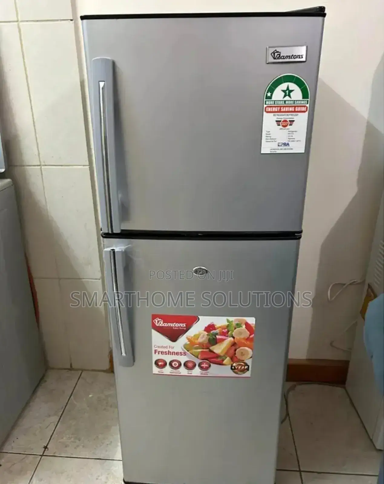 Colour Grey- Ramtons 213l Warrantified Fridge. 2 Door