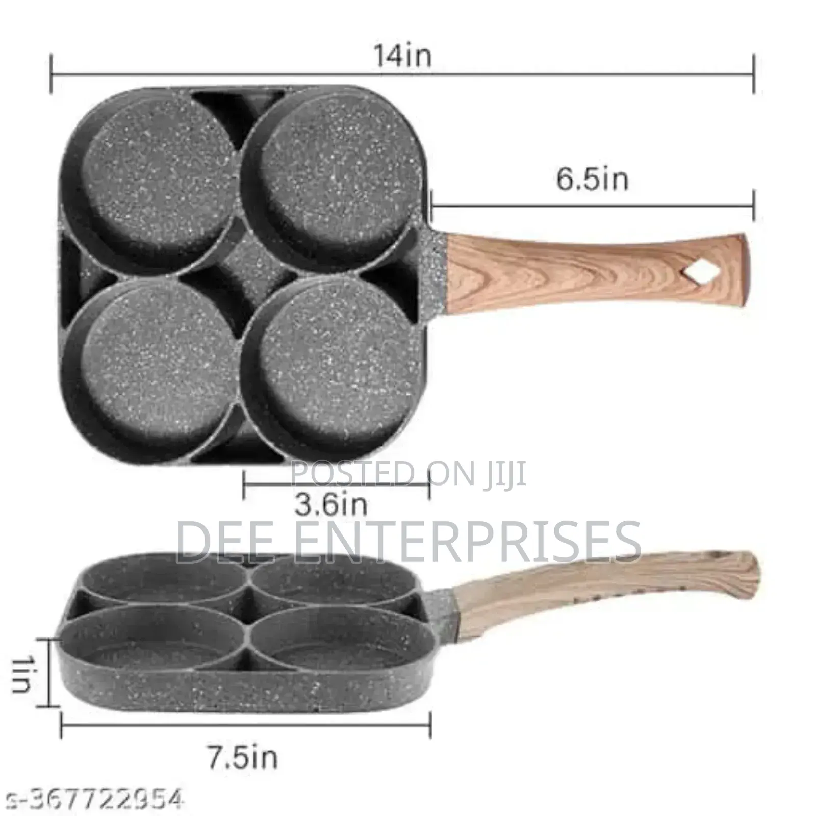 Heavy Granite Non~Stick 3 Slot or 4 Slot Pan Cake /Egg Pan