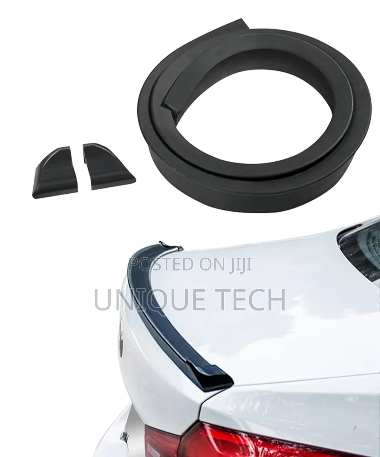 Universal Black Car Rubber Spoiler Flexible Rear Lip Design