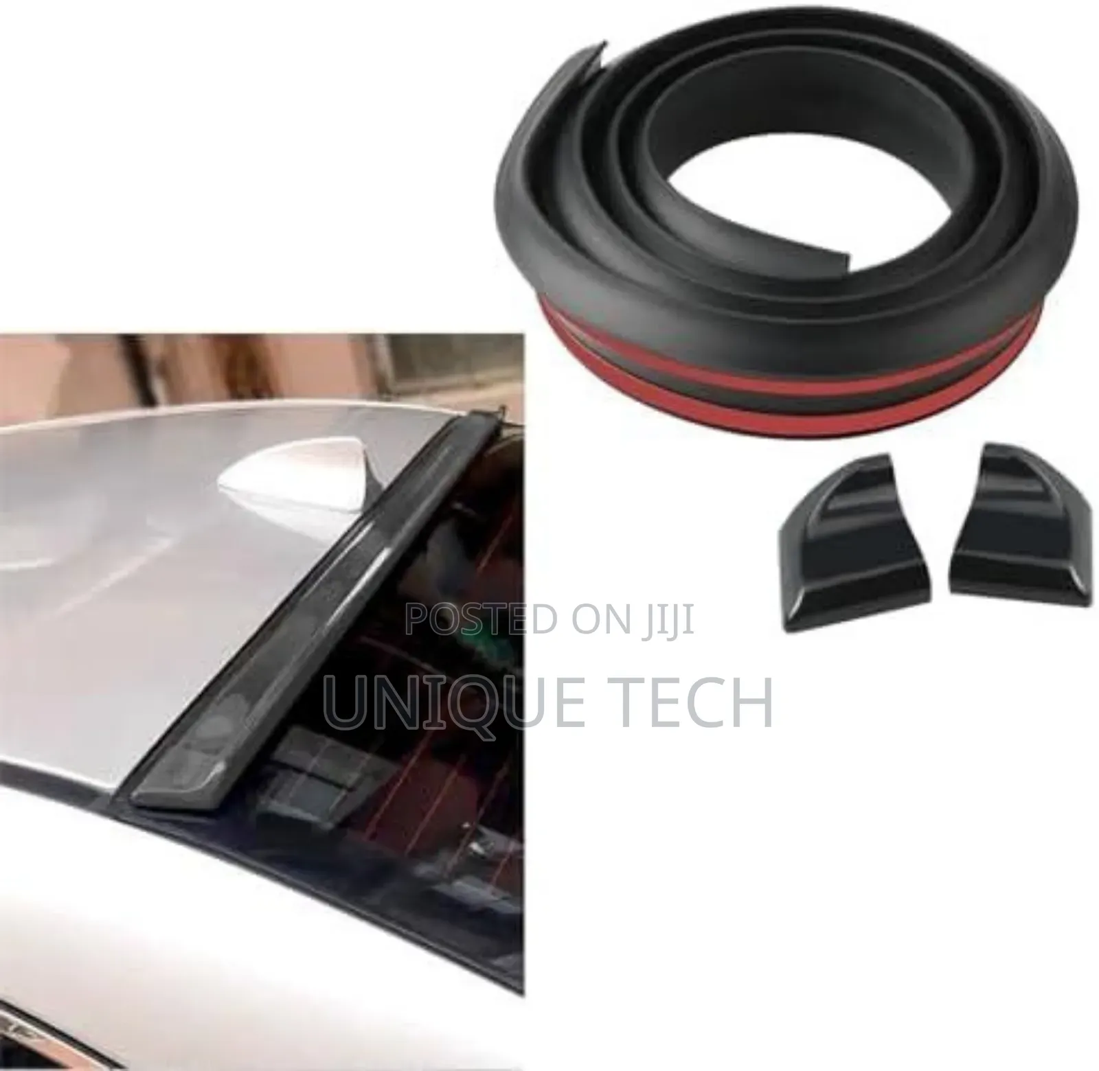Universal Black Rubber Spoiler /Stylish Rear Trunk Spoiler