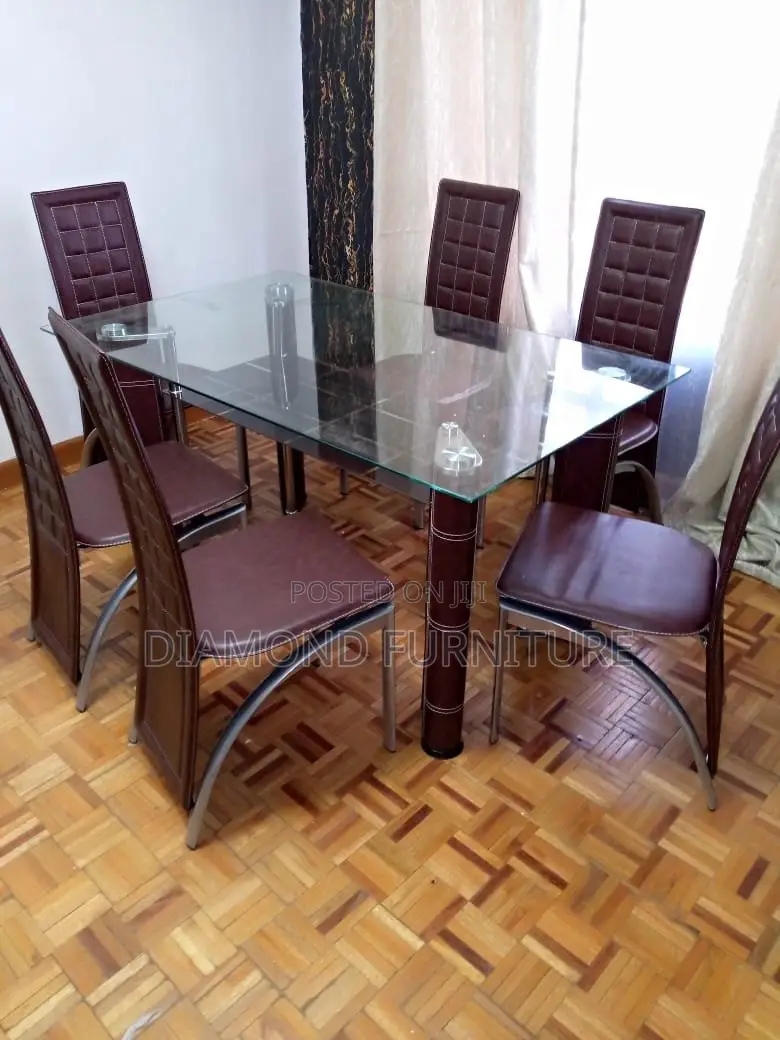 Office Furniture; Glass Dining Table With Industrial Style Metal Frame