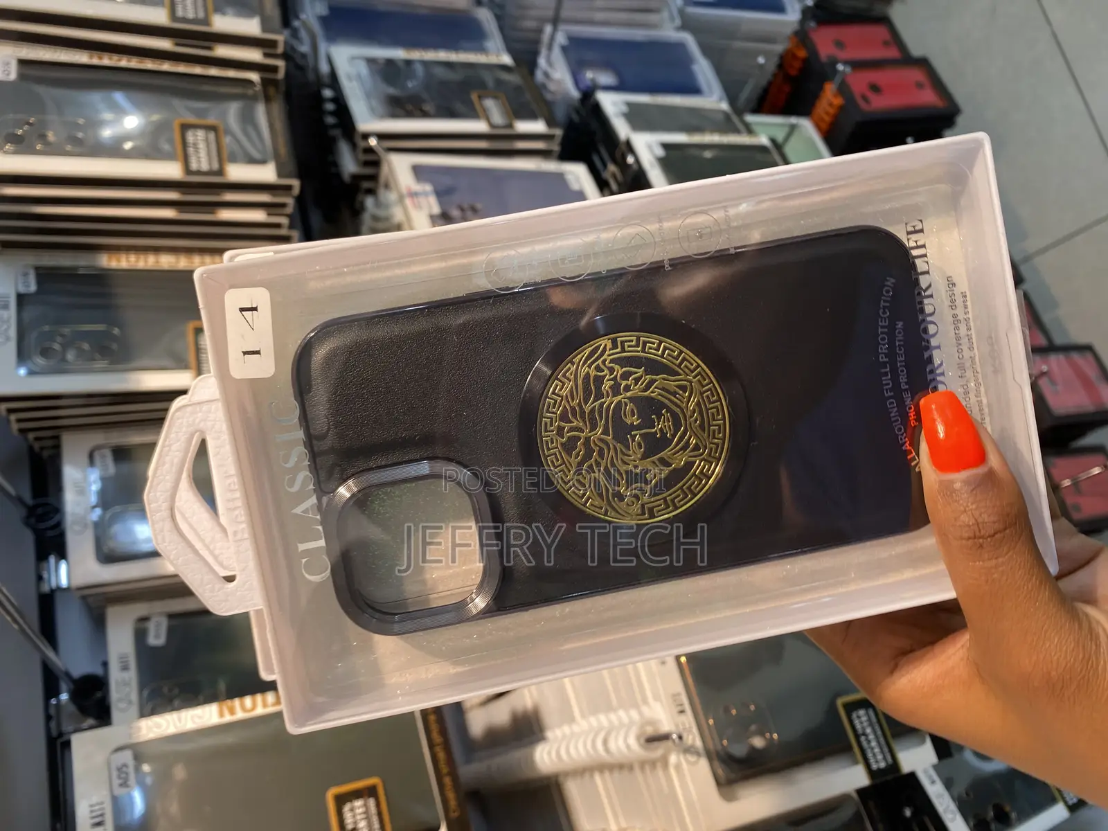 Sailles iPhone 14 Luxuery Designer Versace Case Anti Fall