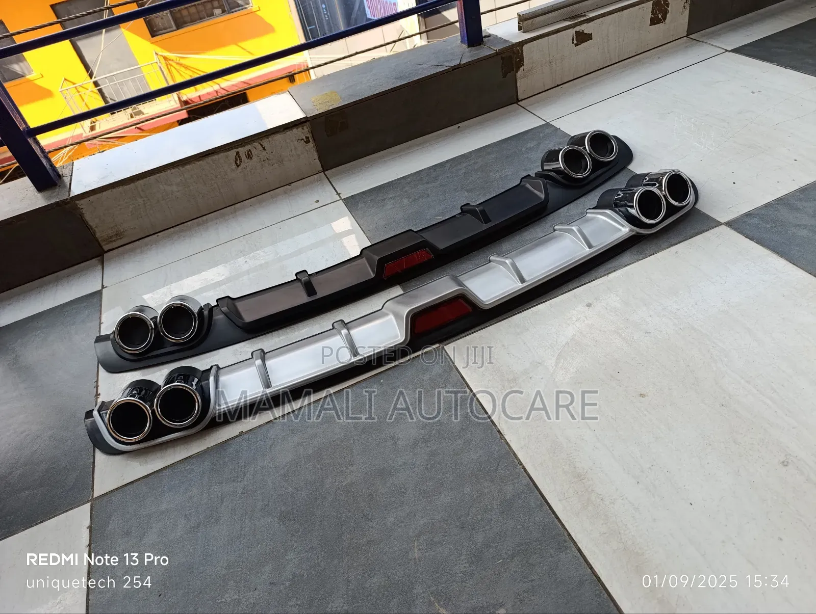 Car Rear Diffuser Double Exhaust Design Universal Fit