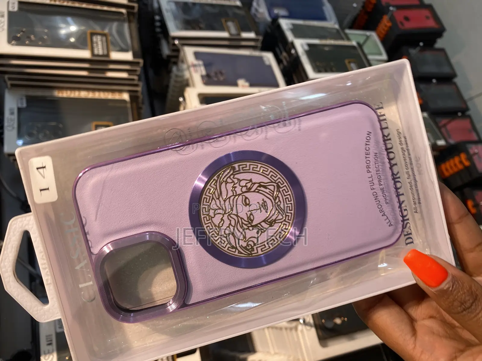 Venextyu Custom Cover Versace Logo for iPhone 14