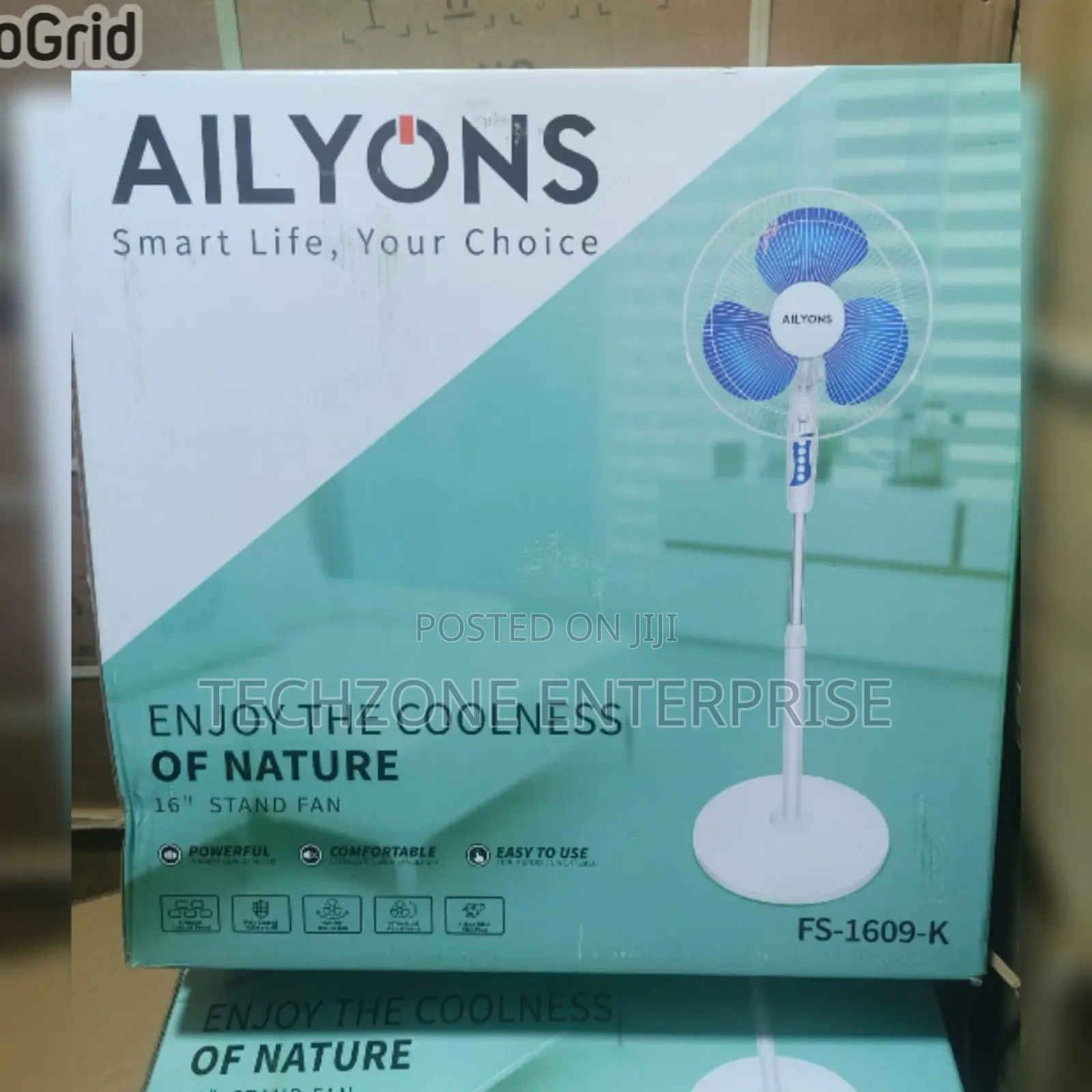 Ailyons 16inch Standing Fan With Power 40 Watts 