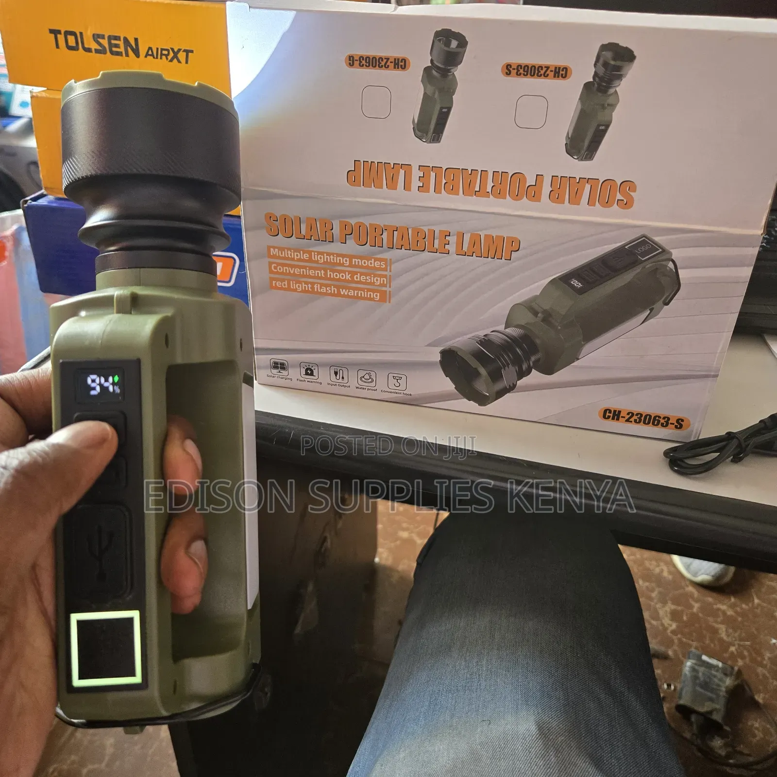 Solar Torch Rechargeable Digital Usb / Solar Panel Lamp Flashlights
