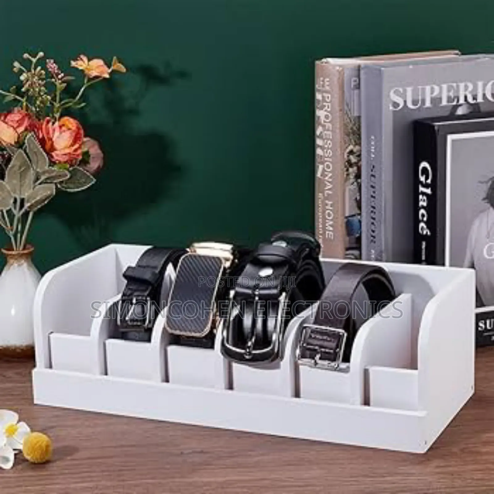 Premium Bamboo Belt Organizer