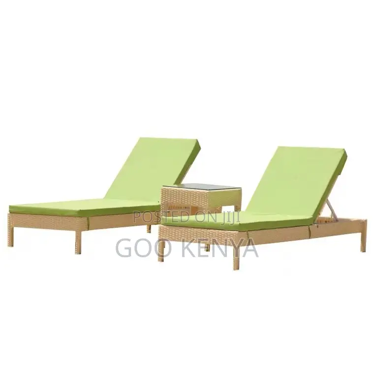 Outdoor Chair; Adjustable Poolside Pe Rattan Sun Lounger Chair