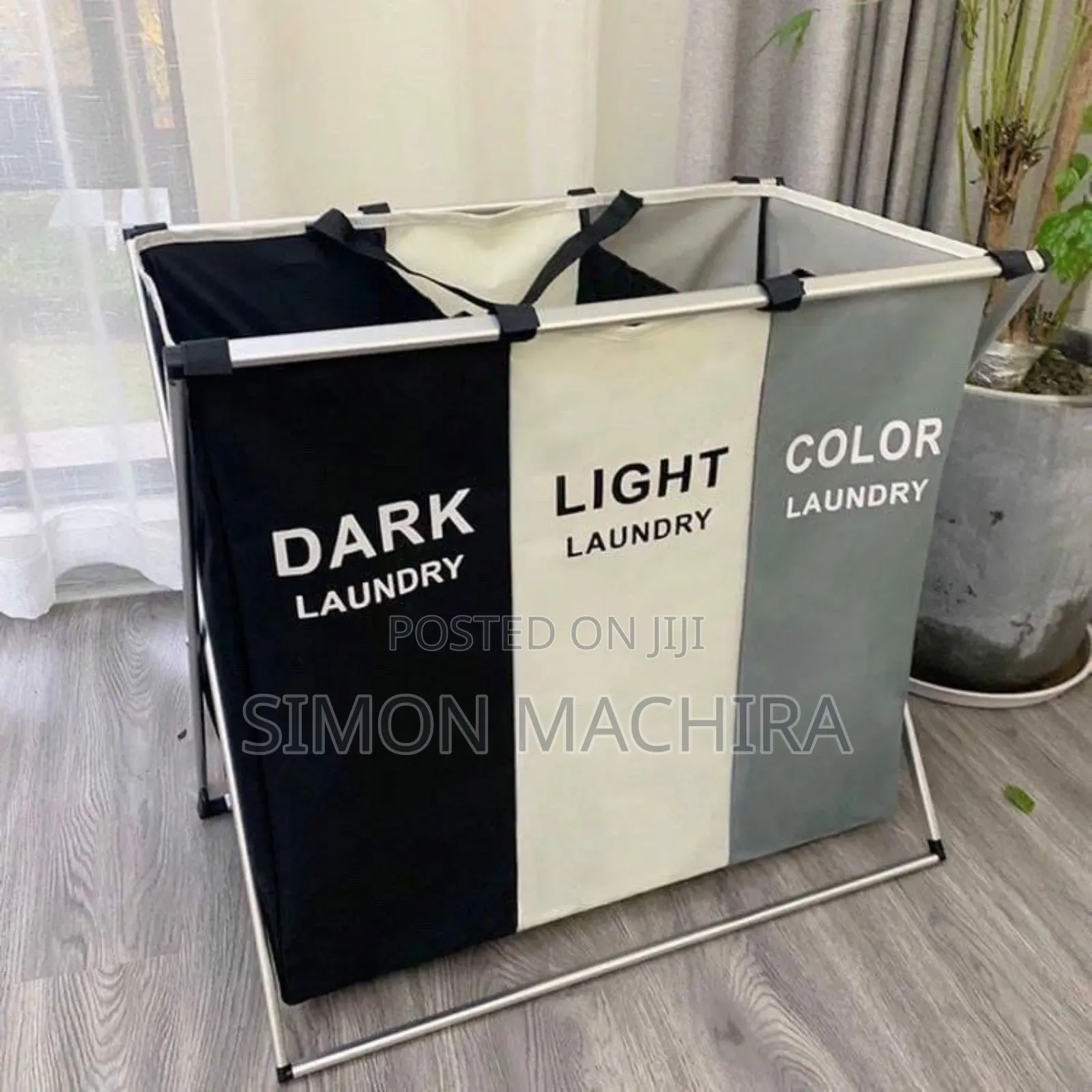 3 Compartment Foldable Laundry Basket