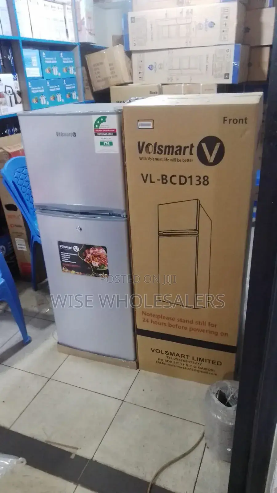 Volsmart 138litres Double Door Fridge***