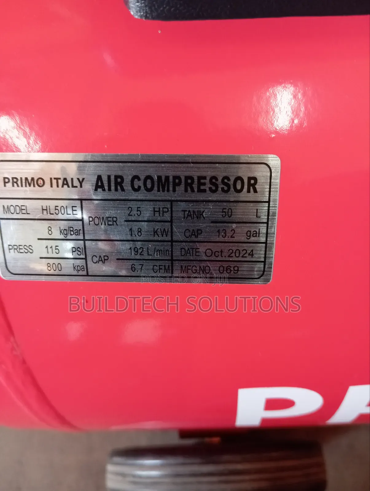 50 LTRS Primo Italy Air Compressor