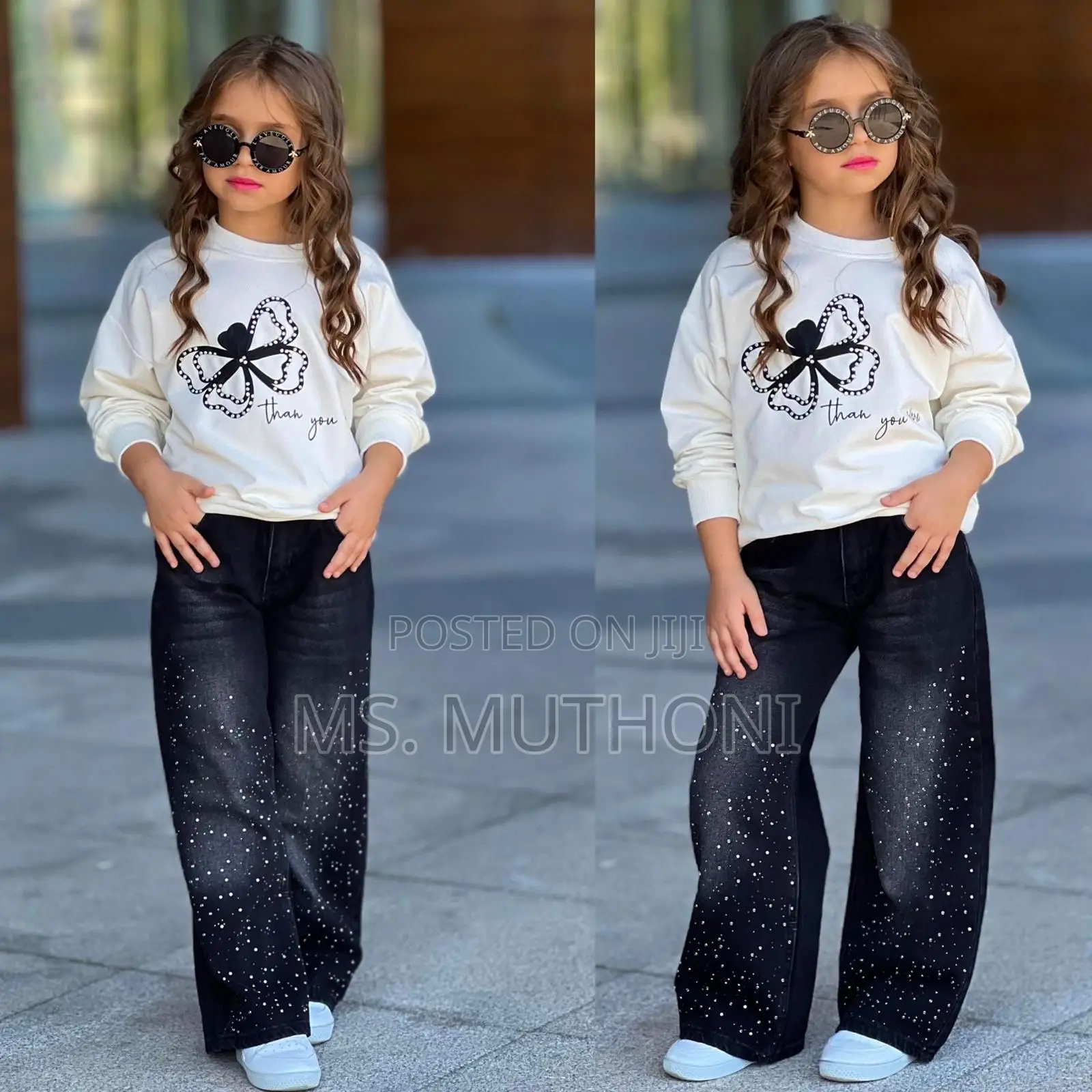 Girls 2 Piece Denim Sweat Shirt 3-10yrs