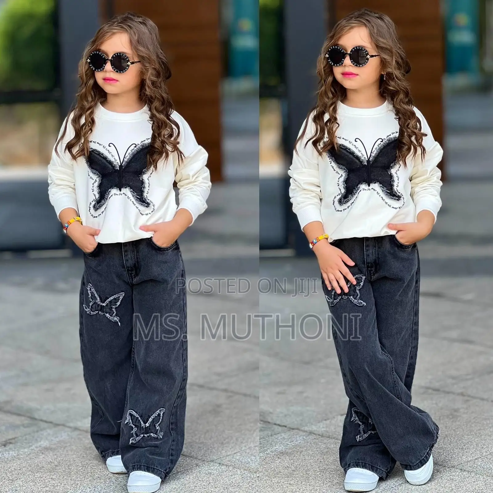 Girls 2 Piece Denim Sweat Shirt 3-10yrs