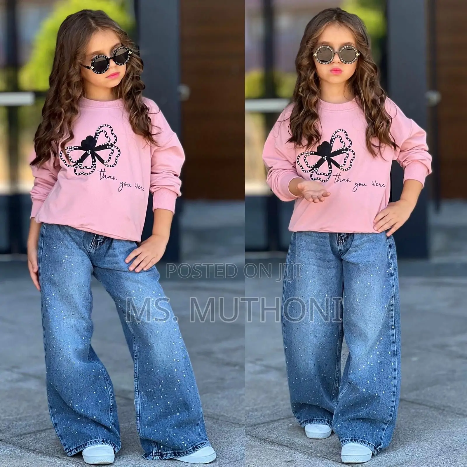 Girls 2 Piece Denim Sweat Shirt 3-10yrs