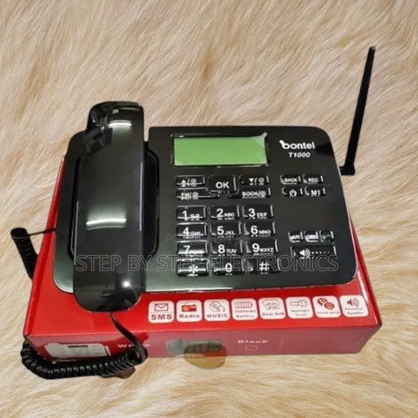Dual Sim Bontel T1000 Wireless GSM Desk Phone Landline. Black