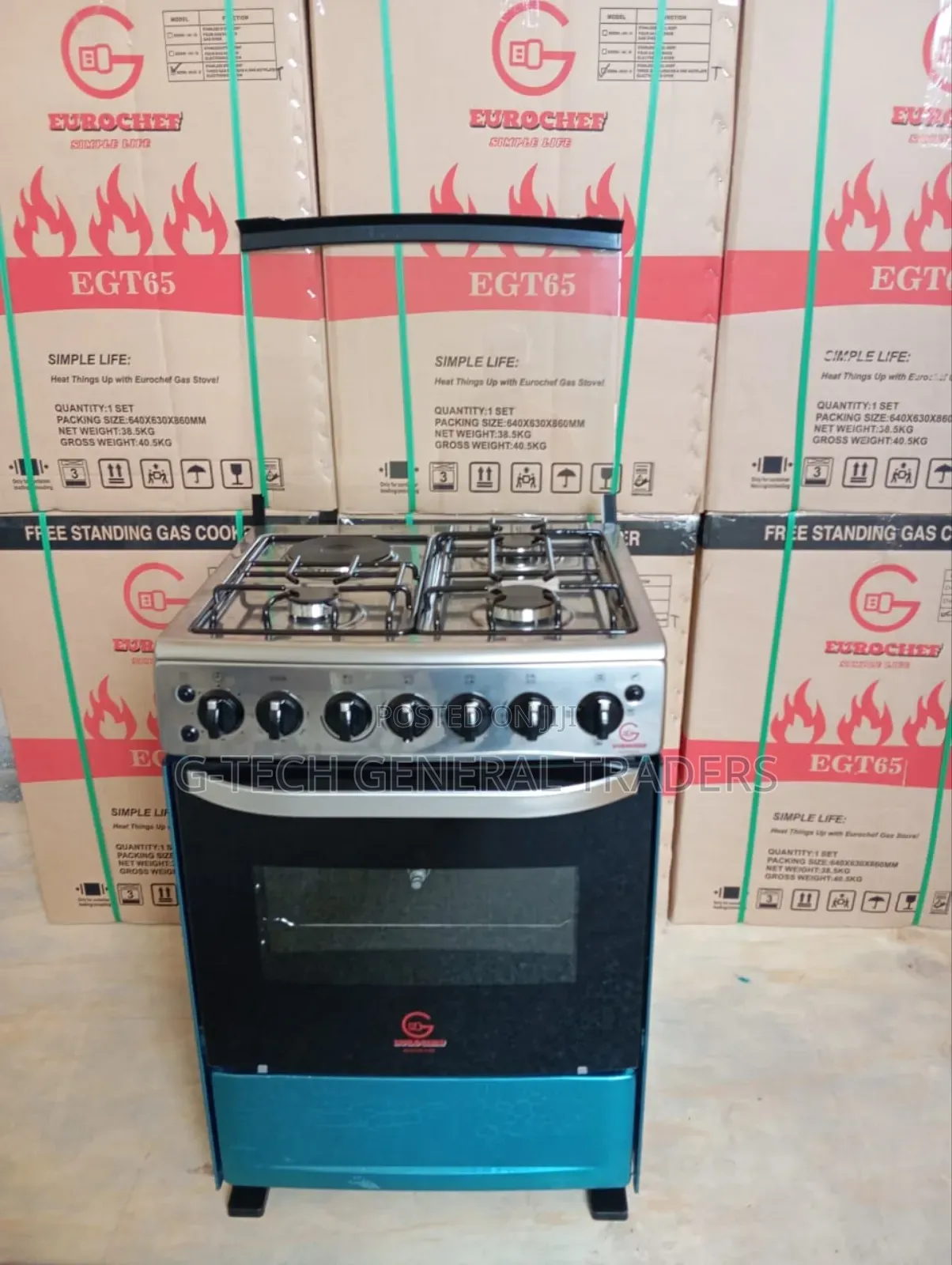 Eurochef 3gas+1hotplate New Model 60*65 Standing Cooker