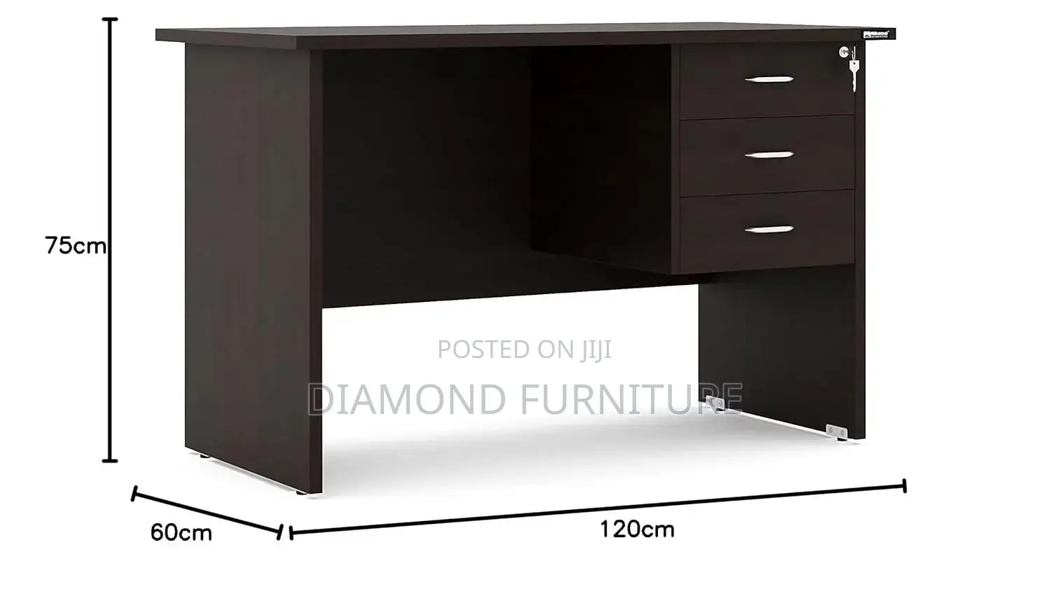 Office Furniture; Compact (120cm) Office Desk With Storage Drawers