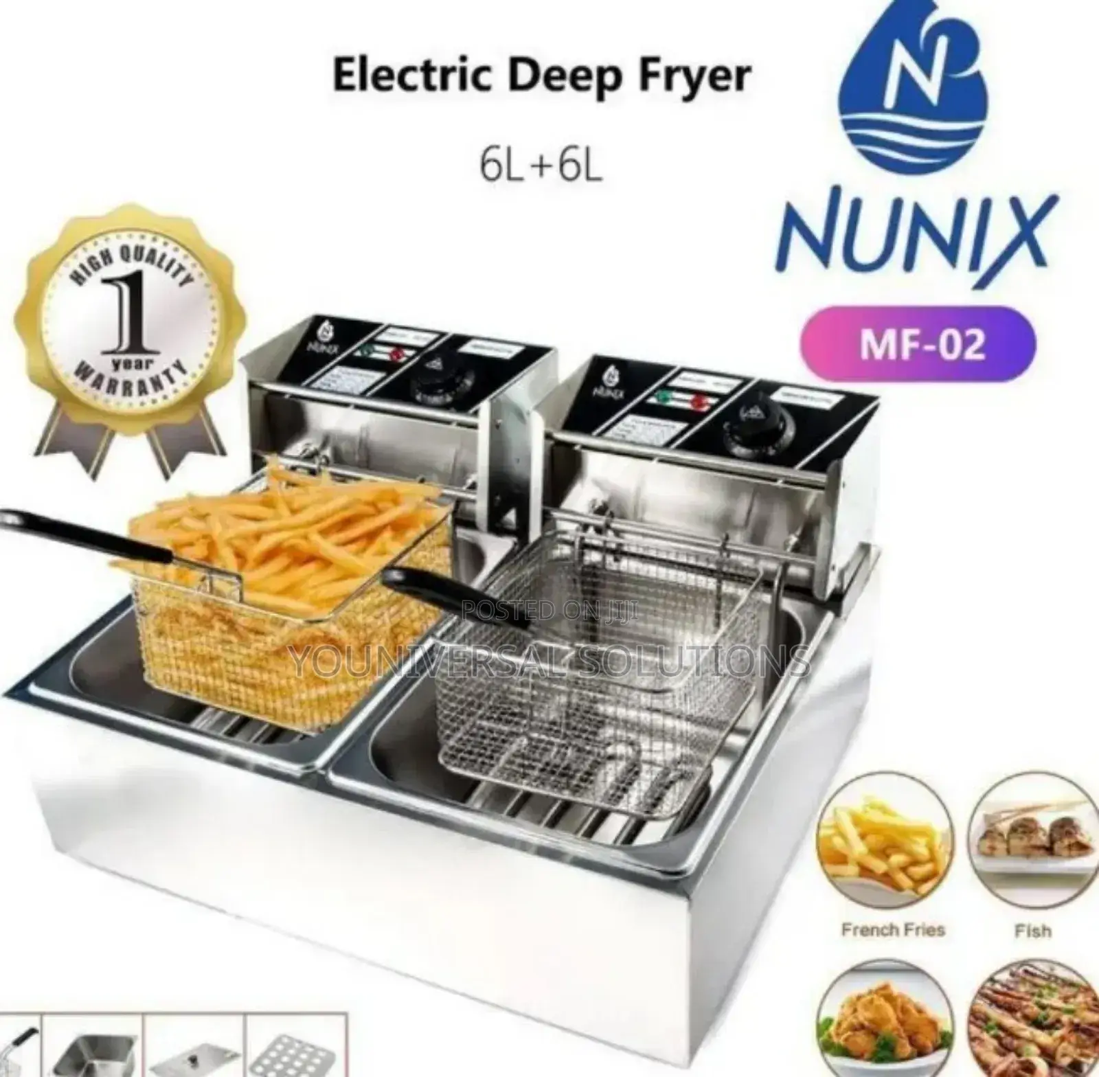 Double Deep Fryer 6l+6l Nunix
