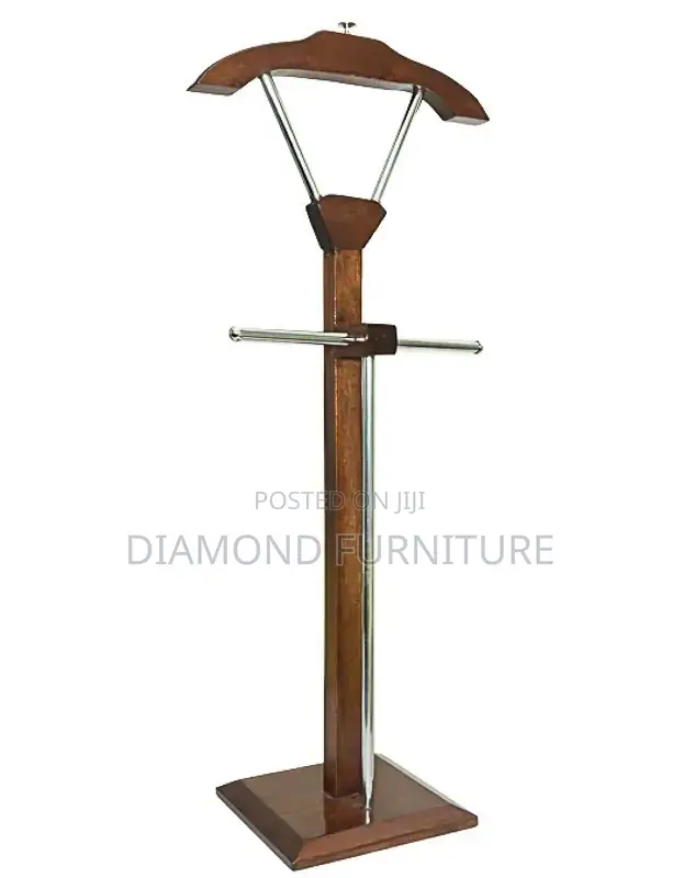 Office Furniture;Modern Mahogany Coat Hanger Stand With Multiple Hooks