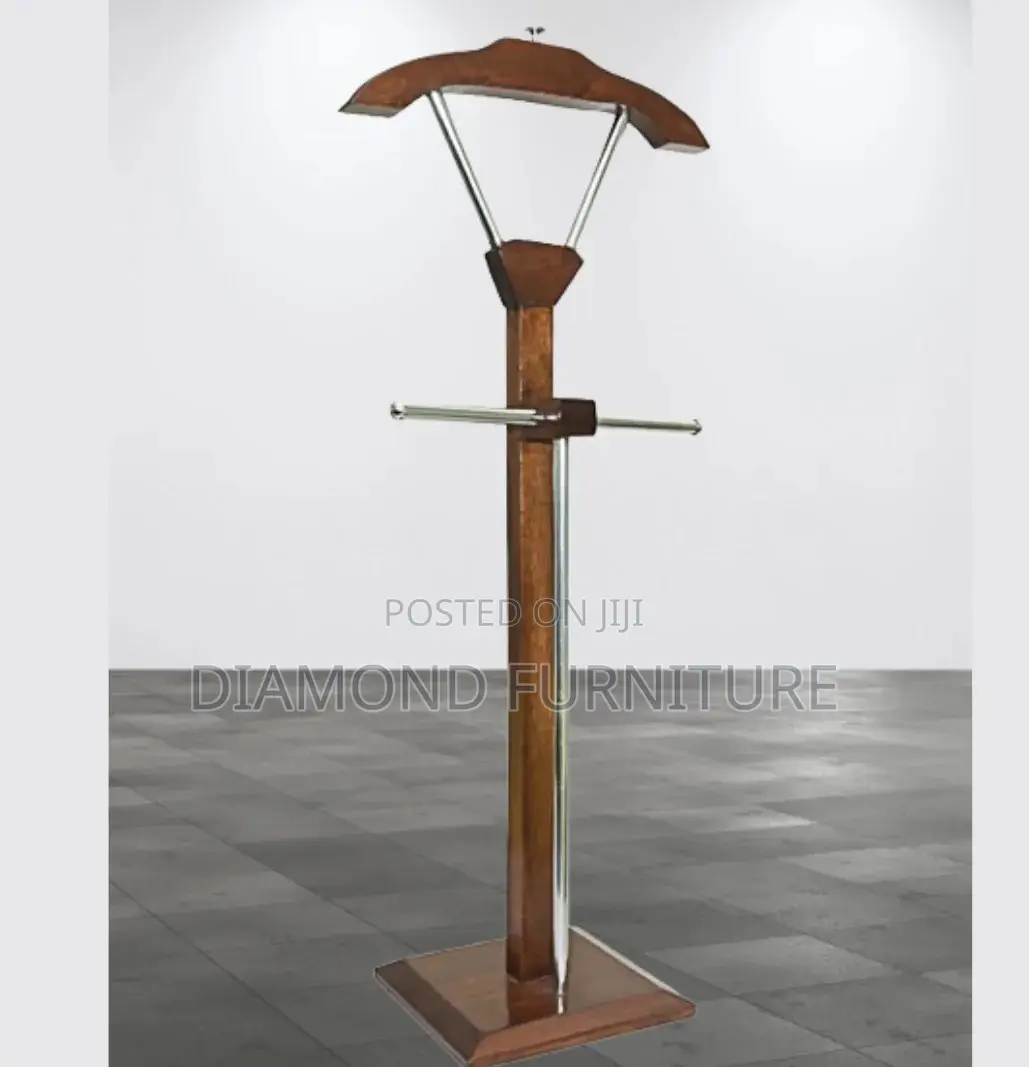 Office Furniture;Modern Mahogany Coat Hanger Stand With Multiple Hooks