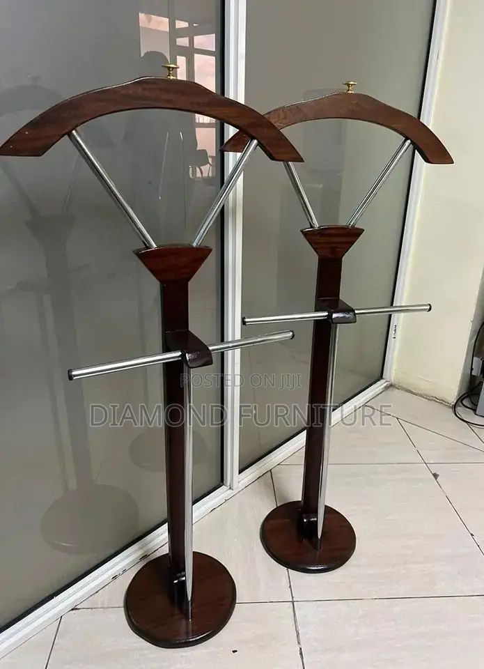 Office Furniture;Modern Mahogany Coat Hanger Stand With Multiple Hooks