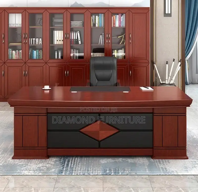 Office Furniture; Premium (180cm Mahogany Desk) With Storage Drawers