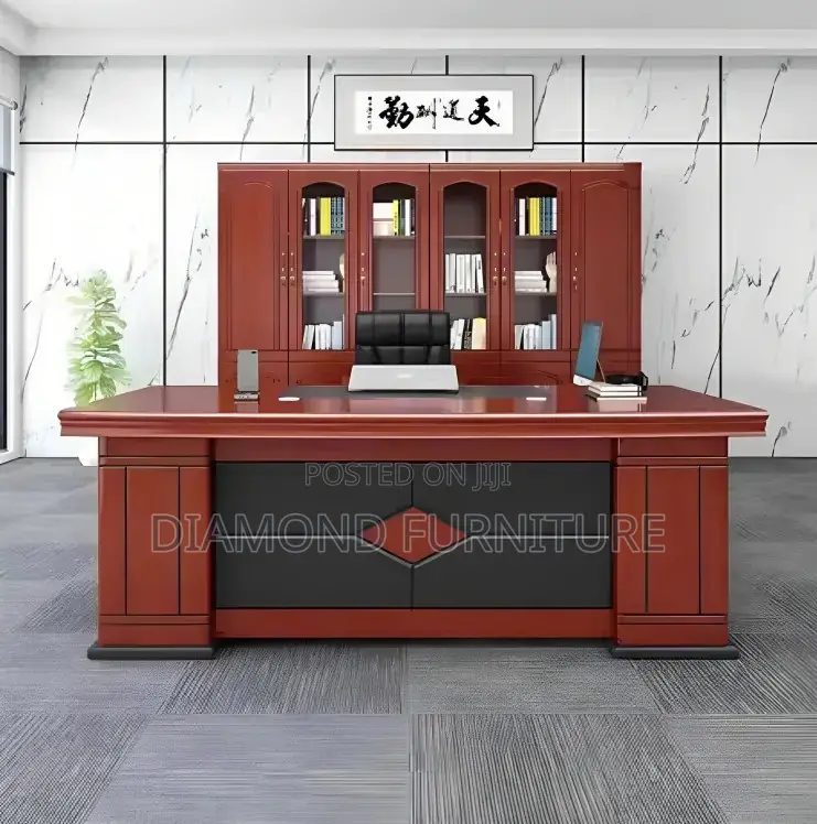 Office Furniture; Premium (180cm Mahogany Desk) With Storage Drawers