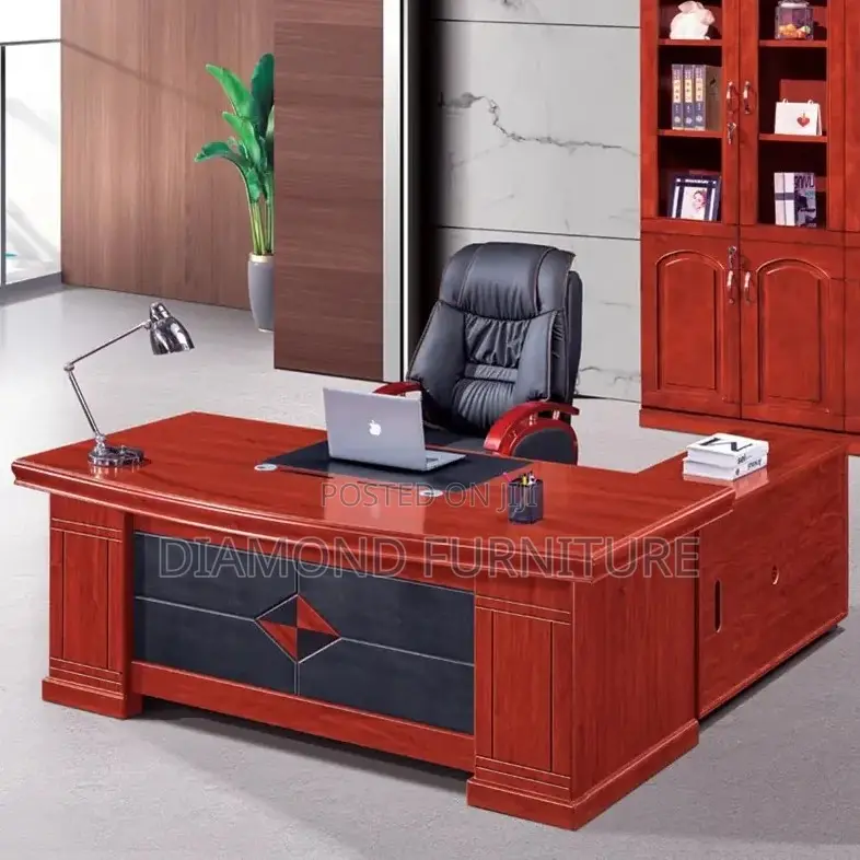 Office Furniture; Premium (180cm Mahogany Desk) With Storage Drawers