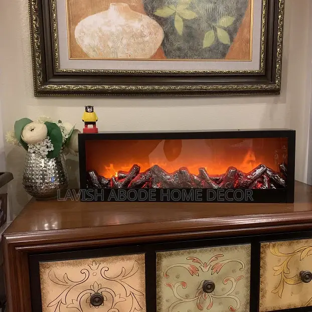 Led Fireplace Decor Red 100cm