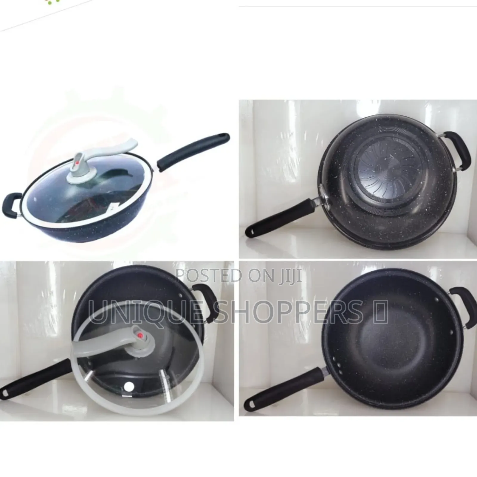 706322 
Non Stick Marble Wok With Clear Lid 32cm
