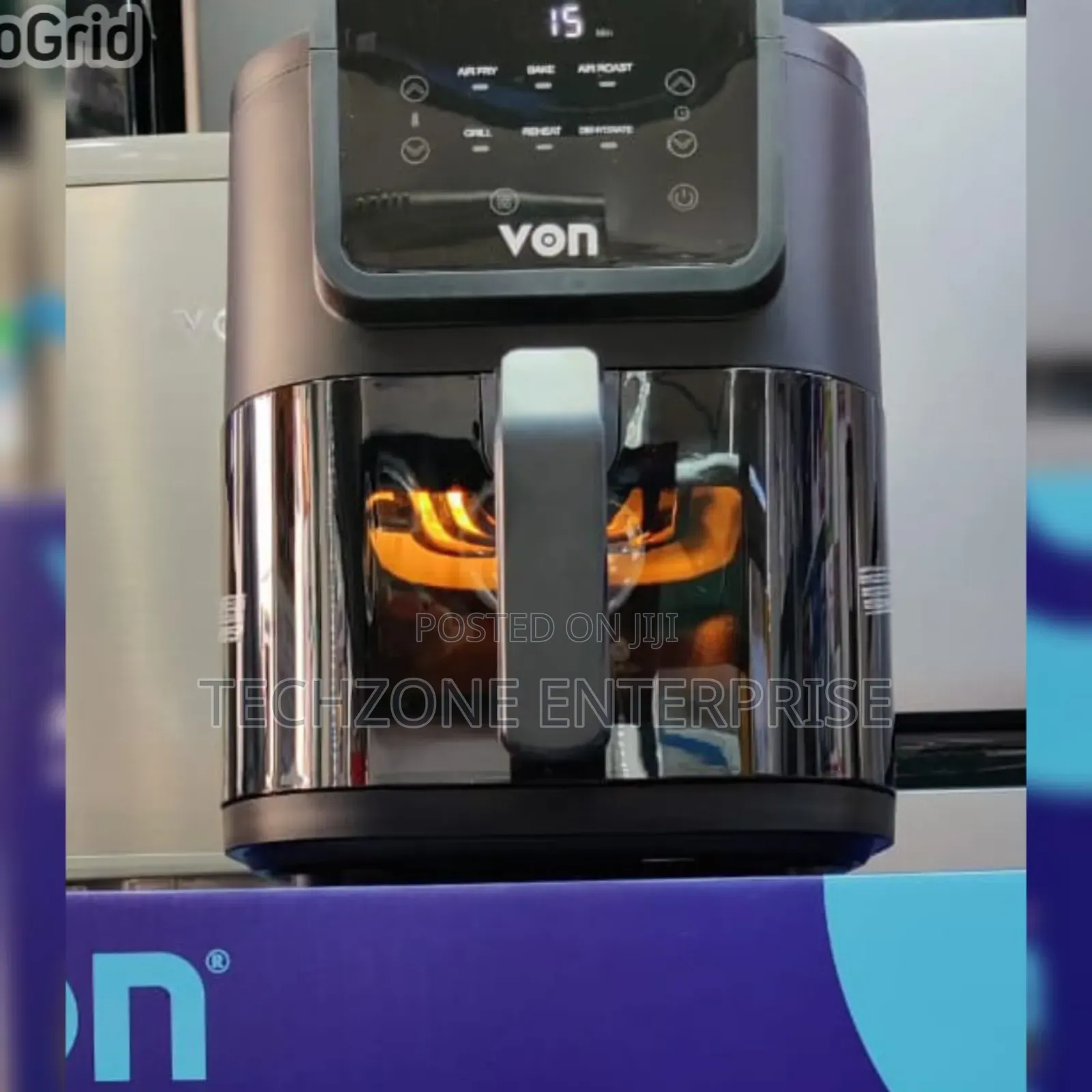 Von Vaf050dstk Slim Digital Air Fryer, 5l With Digital Touch Panel 