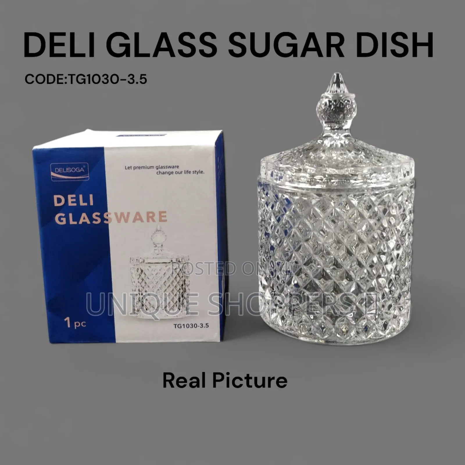 Deli Crystal Glass Sugar Bowl 190mm Now Available
