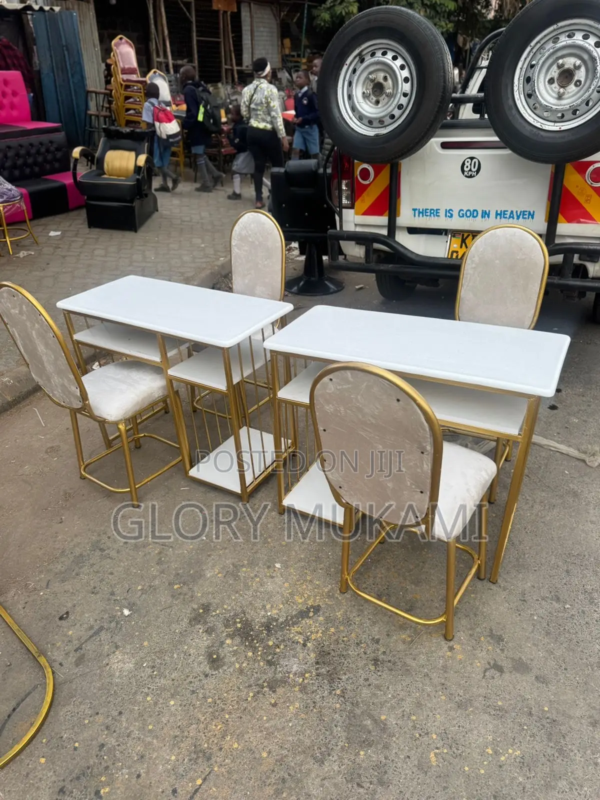 Manicure Chairs And Nail Table Set