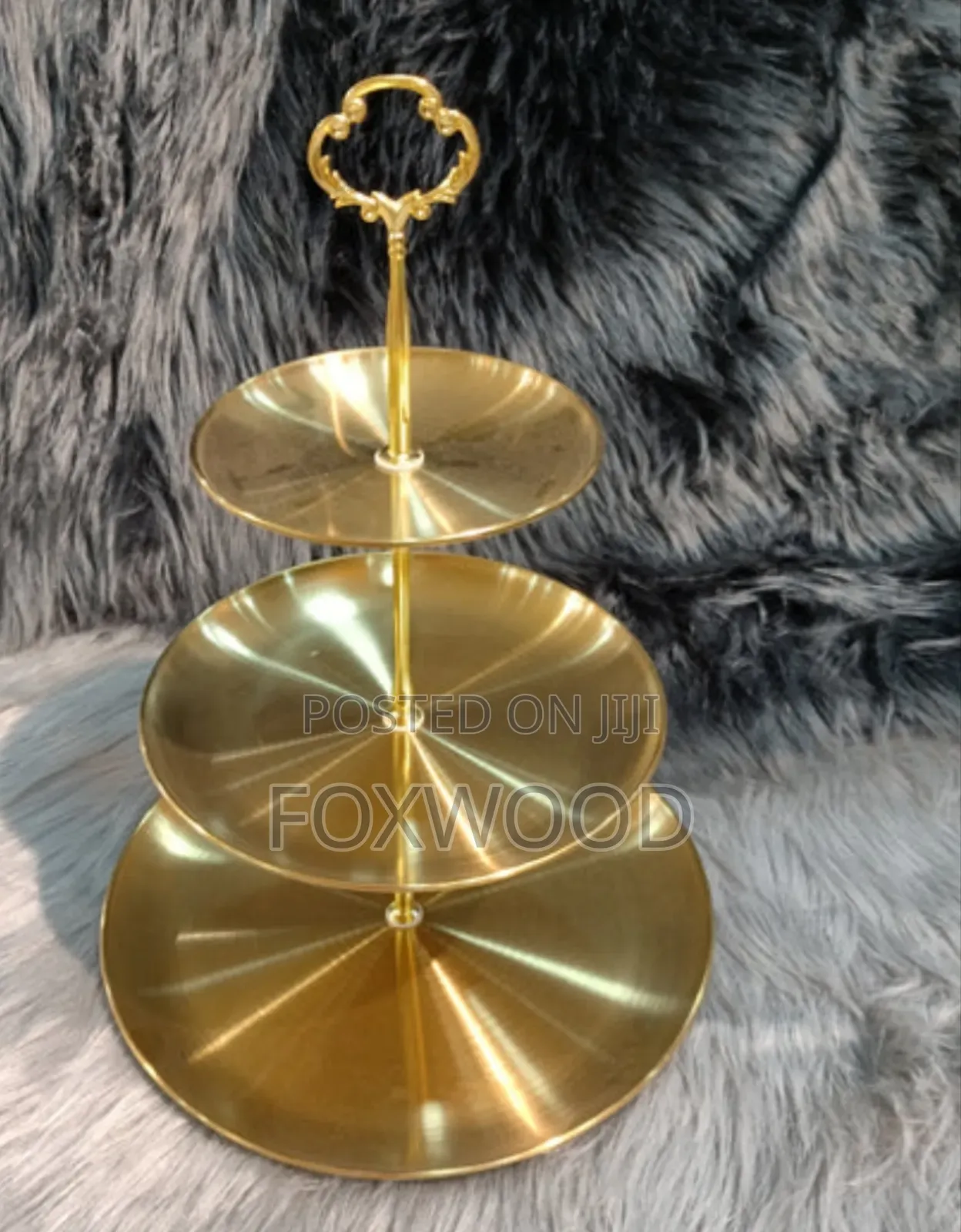 Gold Steel Cake Stand 3 Layer