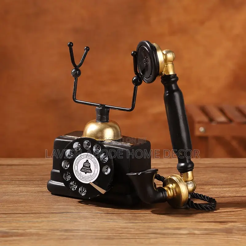 Retro Telephone Desktop Vintage Unique Home Decor Office Ornament