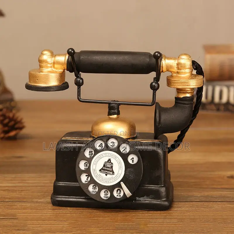 Retro Telephone Desktop Vintage Unique Home Decor Office Ornament