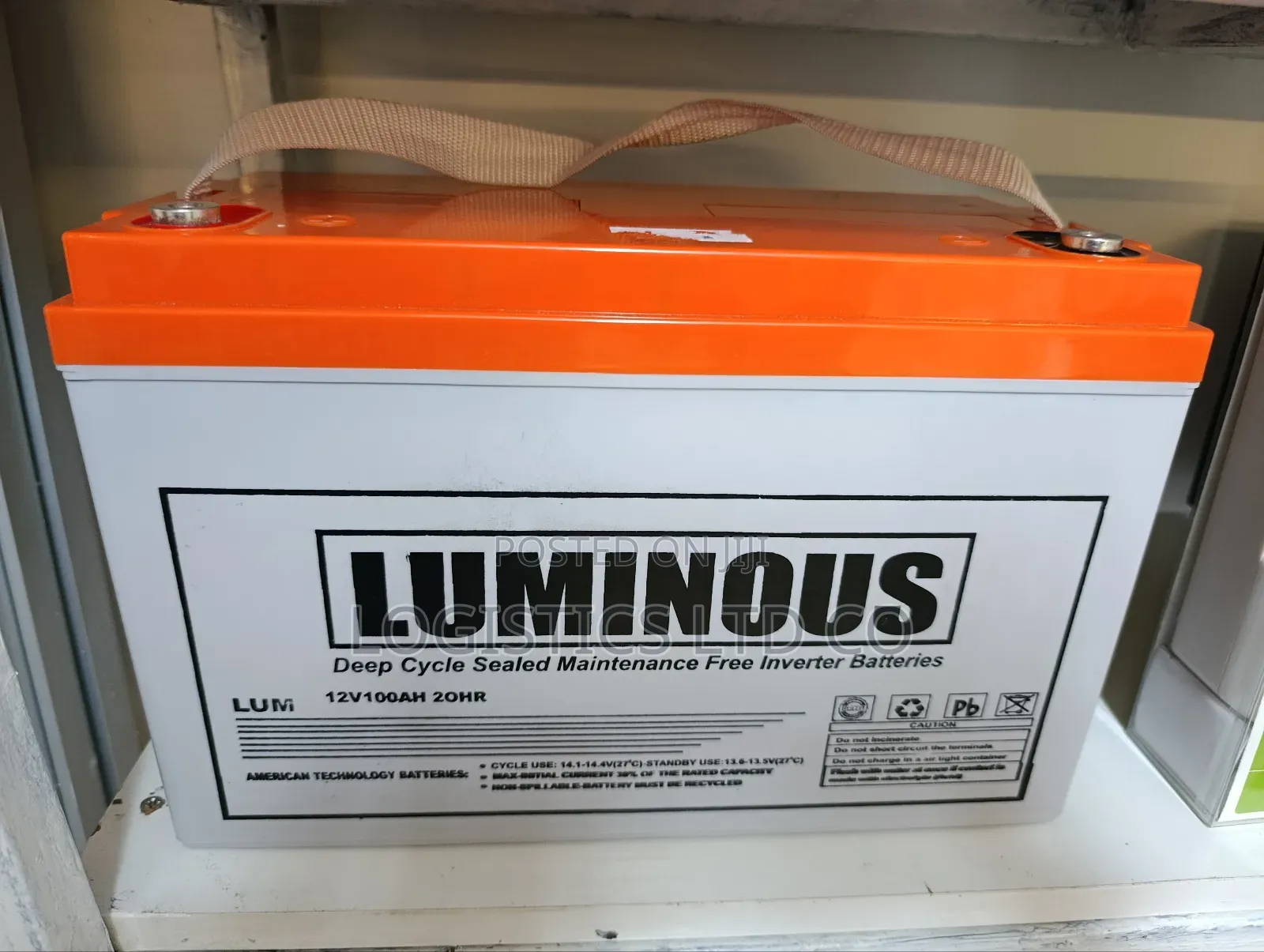 Luminous 100ah 12v 1.2kwh Battery, 10hr, Sealed Maintenance-Free