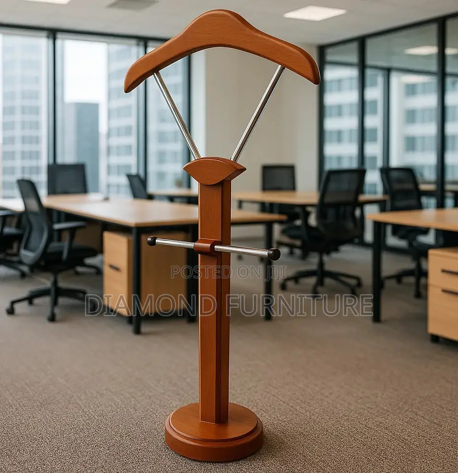 Office Furniture; Wooden Standing Coat Hanger With Classic Design