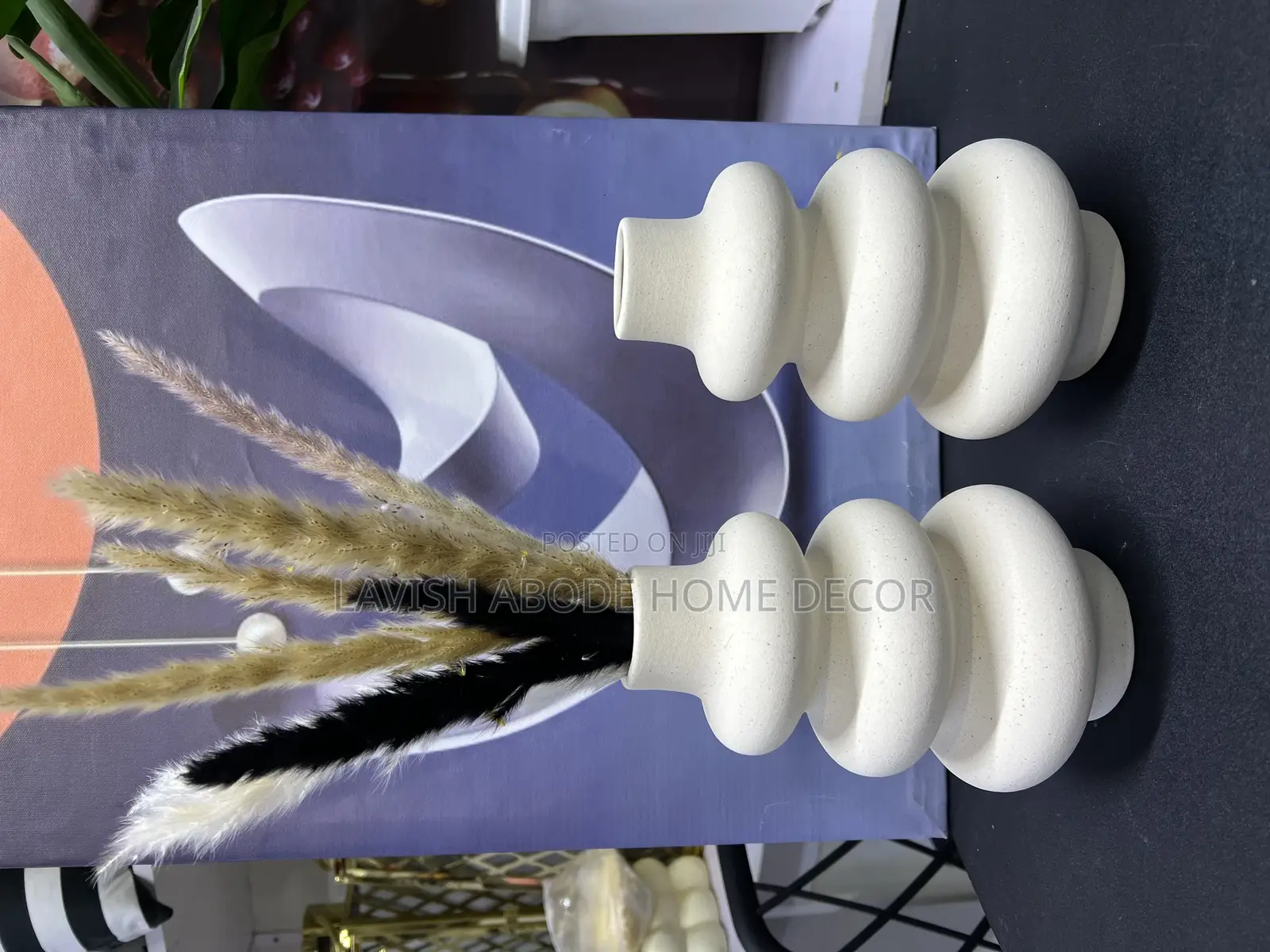 White Ceramic Modern Spiral Flower Vase