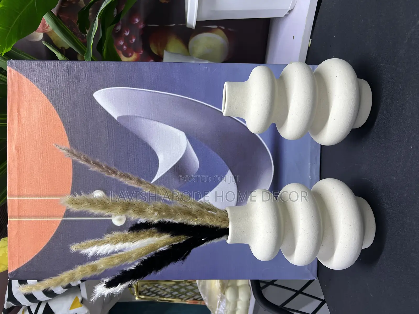 White Ceramic Modern Spiral Flower Vase