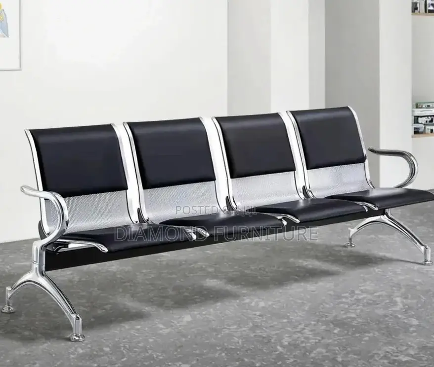 Office Furniture;Ergonomic 4-Seater Waiting Chair With Breathable Mesh