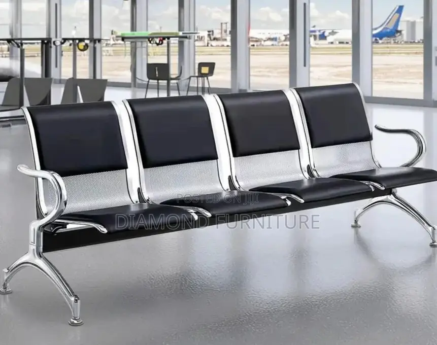 Office Furniture;Ergonomic 4-Seater Waiting Chair With Breathable Mesh